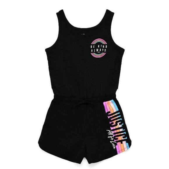 Justice Girls Graphic Romper Summer Cotton Size XL (16-18) - Picture 3 of 4